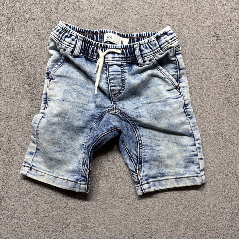 Cotton On Kids Jonny Jogger Shorts Acid Wash  Drawstring Elastic Waist Kids Sz 4